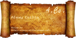 Alexy Csilla névjegykártya